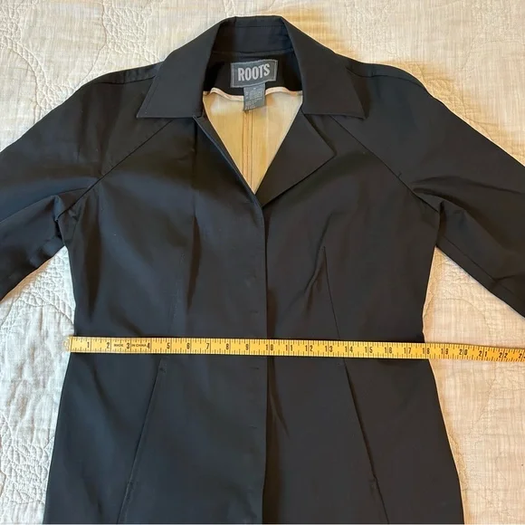 Roots Modern Black Trench / lightweight jacket / rain coat- women’s M - Picture 5 of 9